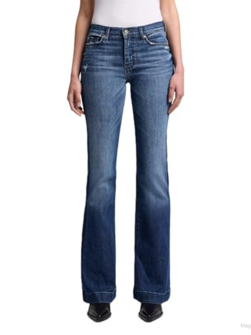 7 For All Mankind Mid Rise Flare Wide Leg Trouser Jeans